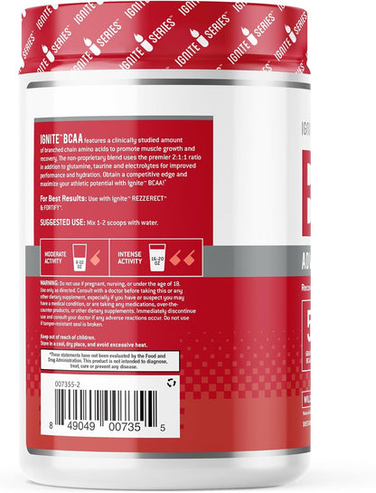 Complete Nutrition Ignite Series BCAA Advanced Amino Acid Complex, Supports Muscle Recovery, Hydration & Growth, 5g BCAA, 3g Glutamine, 13 oz Tub (30 Servings)