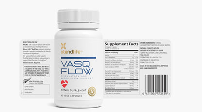 Xtendlife VasQFlow Nitric Oxide Booster - for Circulation, Blood Flow, Heart & Muscle Support-with Red Spinach Extract & Aged Garlic - 1 Month Supply (90 Count)
