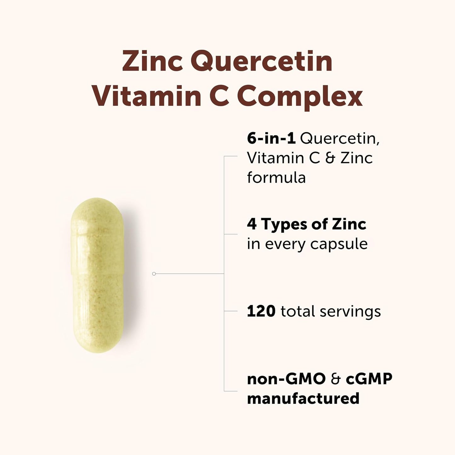 Micro Ingredients Quercetin with Vitamin C & Zinc, 240 Capsules | 6‑in‑1 Formula with Quercetin, Vitamin C & 4 Zinc Forms (Picolinate, Citrate, Glycinate, Gluconate) | Non‑GMO
