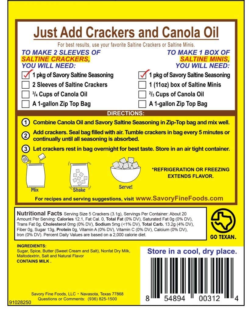 Savory Saltine Seasoning, 1.4 Ounce (Pack of 2)