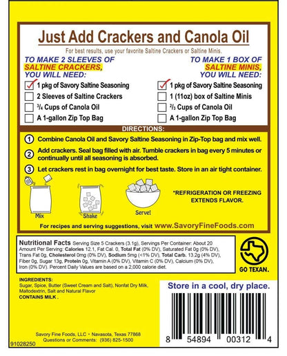 Savory Saltine Seasoning, 1.4 Ounce (Pack of 2)