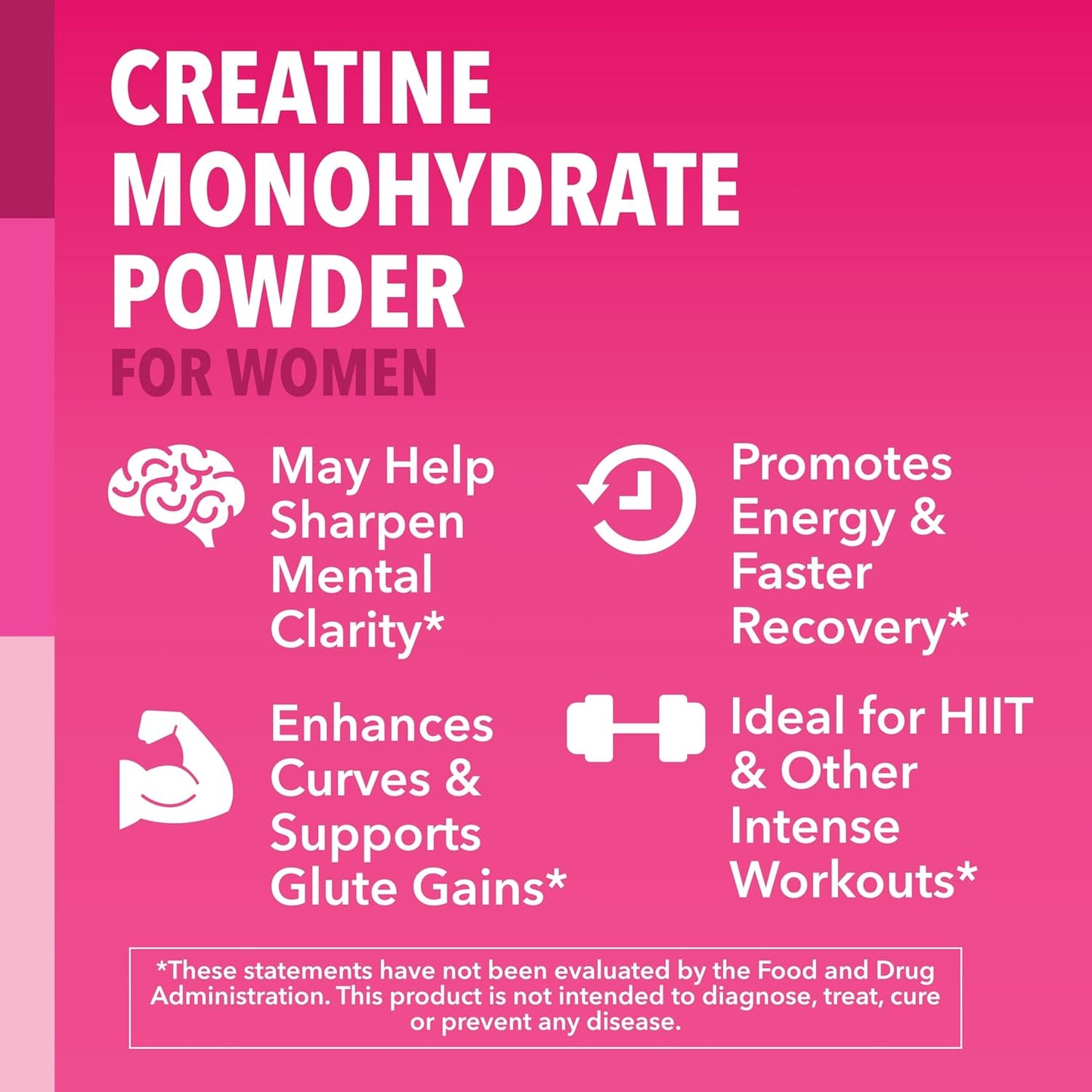 Creatine for Women, Unflavored, 300gm, 3g, Energy & Lean Muscle Support | Micronized Creatine Monohydrate Per Serving, Mental Clarity Support, Post Workout Recovery, Non-GMO, 100 Servings, Vegan