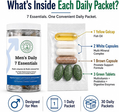 Men's & Women's Daily 7 Essentials Bundle - Complete Multivitamin Packs for Optimal Health and Vitality