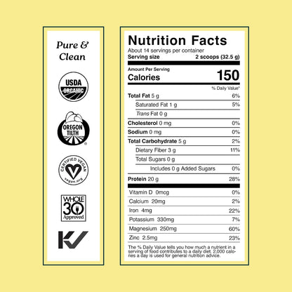 Sprout Living Organic Pumpkin Seed Protein Powder, Unflavored, 20 Grams of Plant Based Protein Powder Without Artificial Sweeteners, Non Dairy, Non-GMO, Vegan, Gluten Free (1 Pound, 14 Servings)