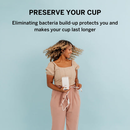Pixie Menstrual Cup Sterilizer Cleaner Machine - The Only Hinged Lid Steamer & Drying Stand