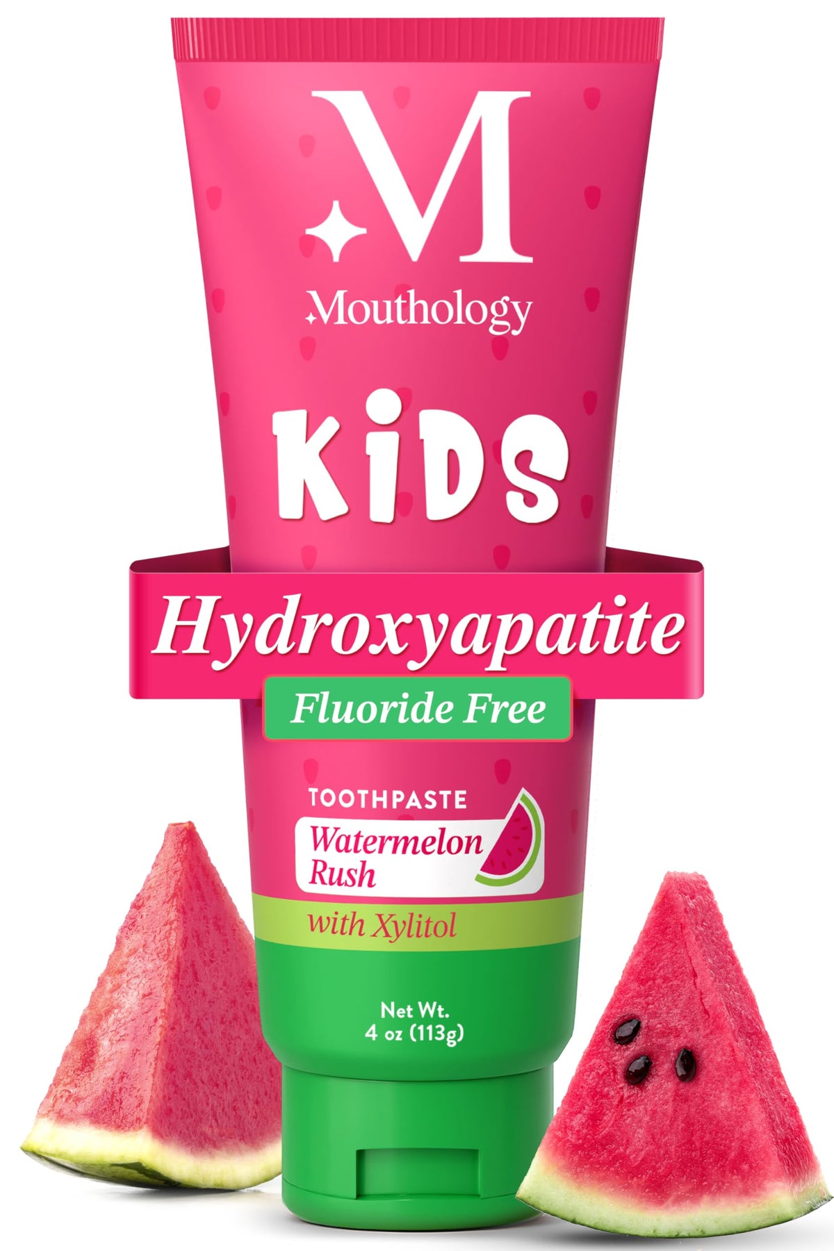 Mouthology 10% Nano Hydroxyapatite Toothpaste Fluoride Free, Whitening*, Rod Shaped nHA, Xylitol Toothpaste for Adults, Enamel Care*, Sensitive Teeth*, SLS Free, Mint 4oz (USA Made) Package May Vary