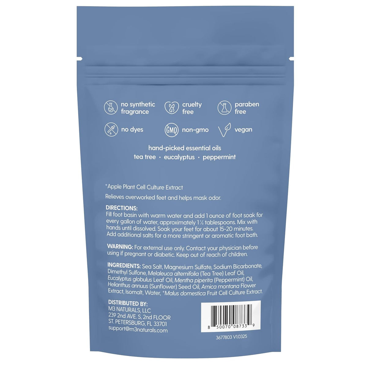 Sore Muscle Foot Soak with Arnica, Eucalyptus & Peppermint,16 oz by M3