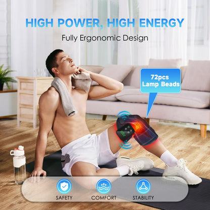 Red Light Therapy Knee Brace: Pain Relief Infrared Heating Pad 72 LED Heat Lamp Pain Relief