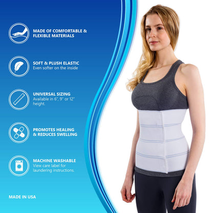 NYOrtho Abdominal Binder Lower Waist Support Belt - Compression Wrap for Men and Women