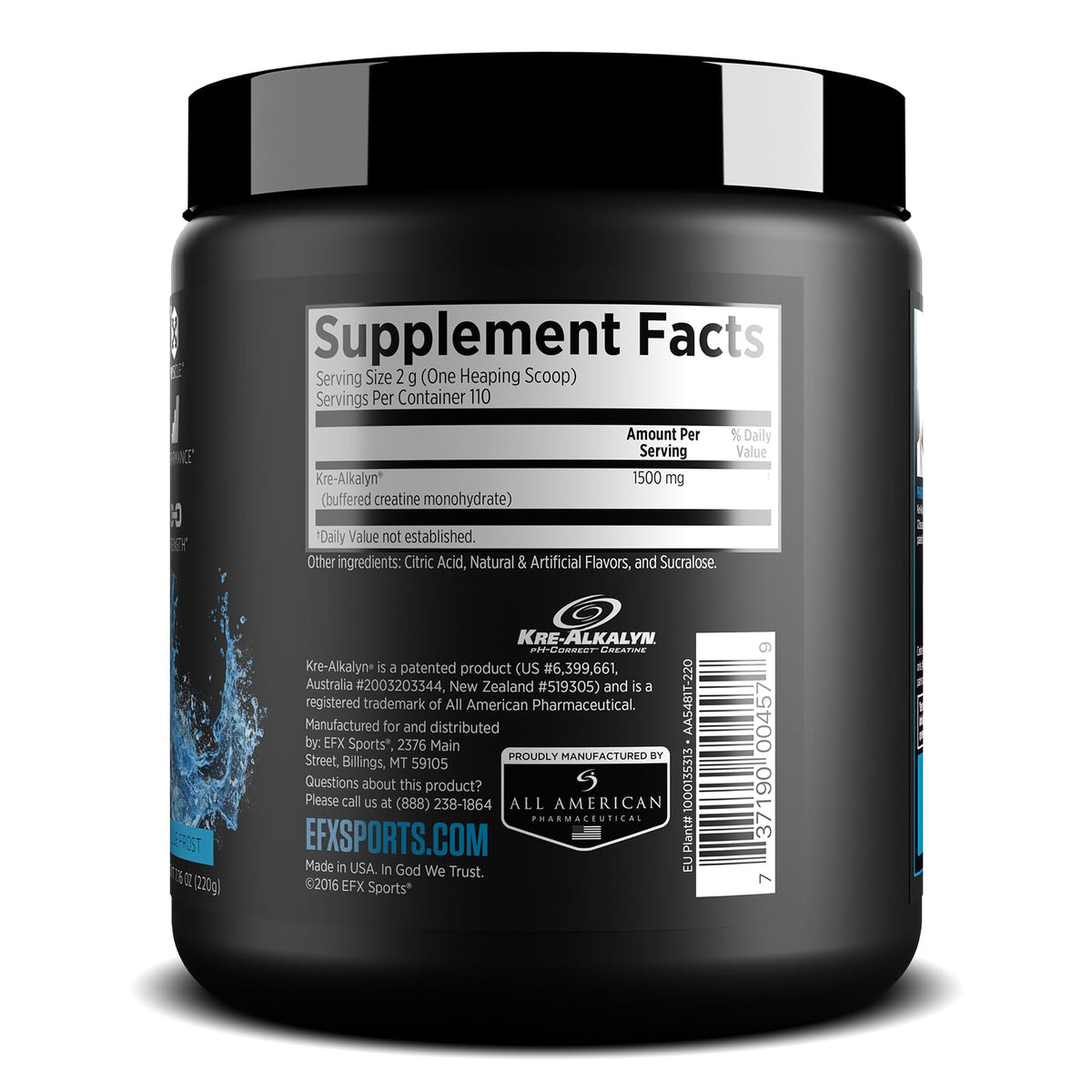 EFX Sports Kre-Alkalyn EFX Powder | pH Correct Creatine Monohydrate Powder Supple
