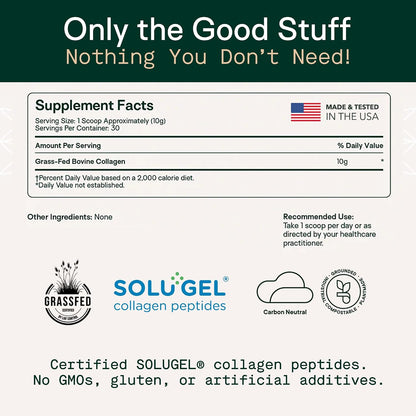 Adapt Naturals Bio-Avail Collagen+, Grass Fed Collagen Peptides, Unflavored | Optimized for Superior Absorption, Naturally-Sourced Collagen Supplement for Women and Men, Dairy Free - 30 Day Supply