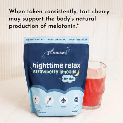 JUST INGREDIENTS Strawberry Limeade Sleep Support Powder - Nighttime Relaxation Supplement - 5.4 oz