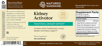 Nature's Sunshine Kidney Activator Capsules, 100 Capsules | Natural Kidney Supplement Contains Herbs to Support and Enhance Kidney Function and Urine Flow