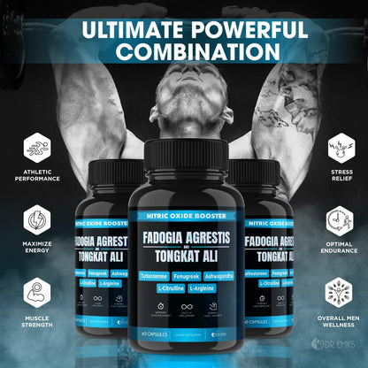 (2 Pack) Tongkat Ali Fadogia Agrestis Nitric Oxide Ashwagandha Supplement for Men
