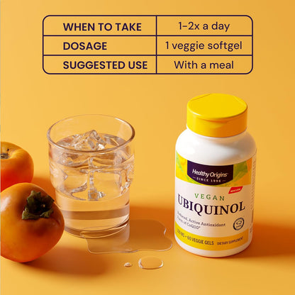 Healthy Origins Vegan Ubiquinol CoQ10 100 mg, Kaneka, 150 Gels