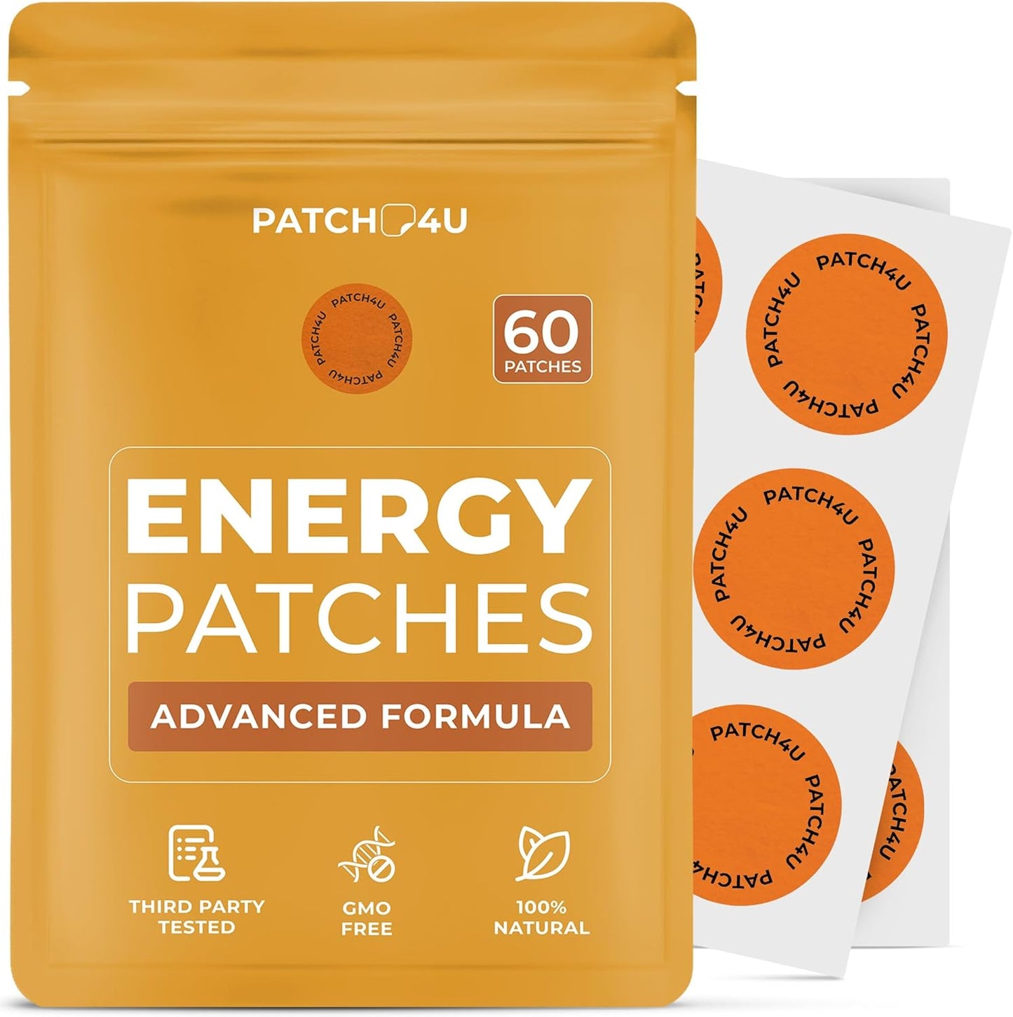 Energy Patches with B12-9-in-1 Biotin, Thiamine & B-Vitamin Complex | Natural Caffeine For Women & Men, Energy & Focus, 60 Day Supply