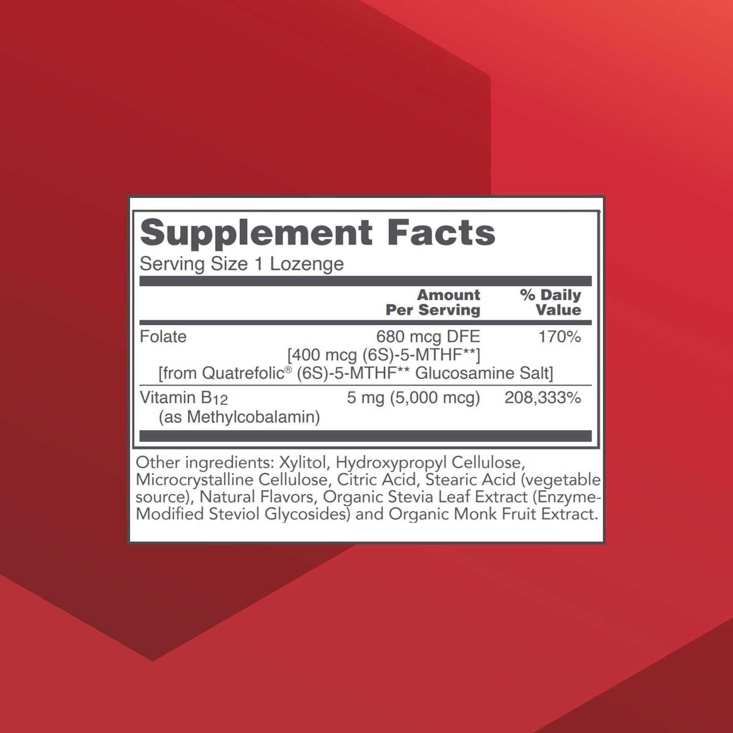 PROTOCOL FOR LIFE BALANCE Methyl B12 5,000 mcg, Brain Health*, 60 Lozenges | Vitamin B12 for Homocysteine Metabolism*, Support Brain Health and Health Nervous System*, Kosher, Halal, and Vegan