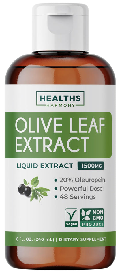 Super Strength Olive Leaf Extract Capsules - Vegan Non-GMO 750mg Olive Extract with 20% Oleuropein Antioxidant Supplement for Immunity Skin and Heart Health Support - Made in The USA (2 Month Supply)