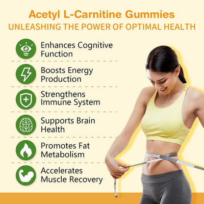 2 Pack Acetyl L-Carnitine Supplement, Natural Nutrition Supplement for Boost Energy, Immunity, Vegan, Orange Flavor, 120 Count
