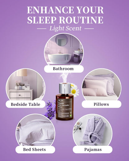 VTS Organic Lavender Water and Roman Chamomile Floral Water with Diffuser, Aromatherapy Air