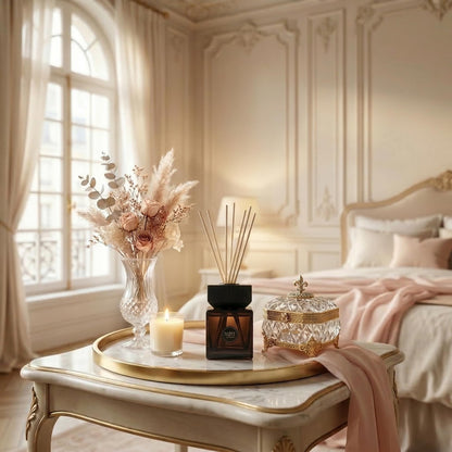 Gulab Jamun by Imjitt - Authentic Thai Botanical Aroma Diffuser with Turkish Rose and White Tea Notes, Featuring Luxury Reed diffusers for Home to Create a Welcoming, Long-Lasting Ambient Scent