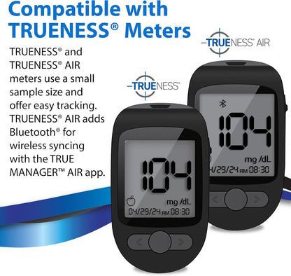 TRUENESS Blood Glucose Test Strips, 50 Count | Blood Glucose Test Strips Compatible with TRUENESS Family of Self Monitoring Blood Glucose Meters, Fast 5 Second Results