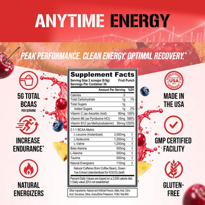 Evlution EVL BCAAs Amino Acids Powder - BCAA Energy Pre Workout Powder for Muscle Recovery Lean Growth and Endurance - Rehydrating Post Workout Recovery Drink with Natural Caffeine - Pink Lemonade