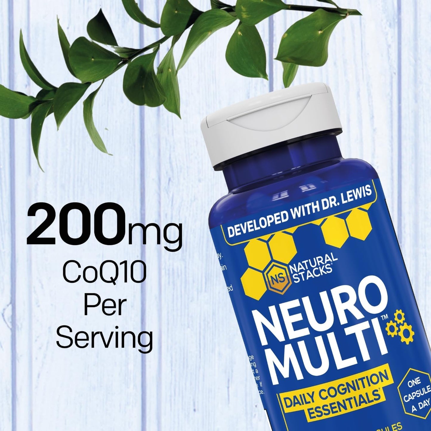 NeuroMulti Daily Multivitamin With CoQ10 200mg For Women And Men, 30 Count | 10 in 1 brain health complex. One capsule per day supports cognition, energy, and everyday wellness.