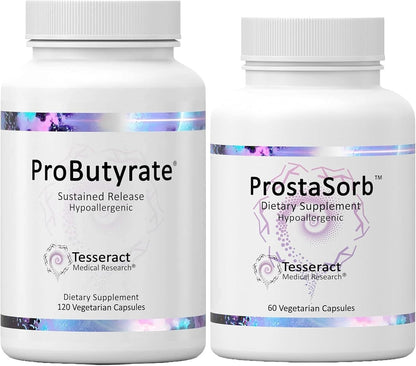 Tesseract Medical Research Optimal Gut & Prostate Bundle, Butyric Acid Complex Gastrointestinal and Prostate Supplement