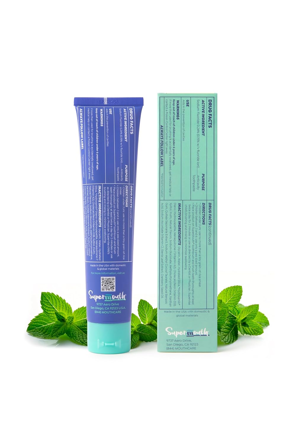 SuperMouth 10% Nano Hydroxyapatite Fluoride Toothpaste, 4.5oz Mint