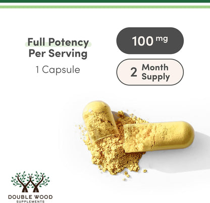 Dihydroberberine Supplement 100mg, 60 Capsules (Patented GlucoVantage Super Berberine, May be 5X More Effective Than Berberine with Less Side Effects) Third Party Tested, Vegan Safe by Double Wood