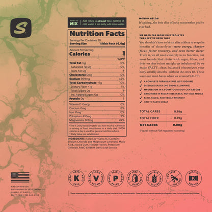 SALTT Electrolyte Packets - Clean Slate (30 Sticks) - Zero Sugar