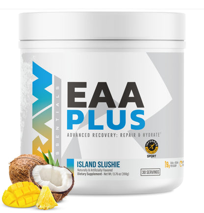 RAW EAA Plus, Amino Acids Powder, Watermelon Grape (30 Servings) - Pre Workout Amino Energy Powder for Advanced Endurance, Recovery & Lean Muscle Growth - BCAA Amino Acids Supplement for Men & Women