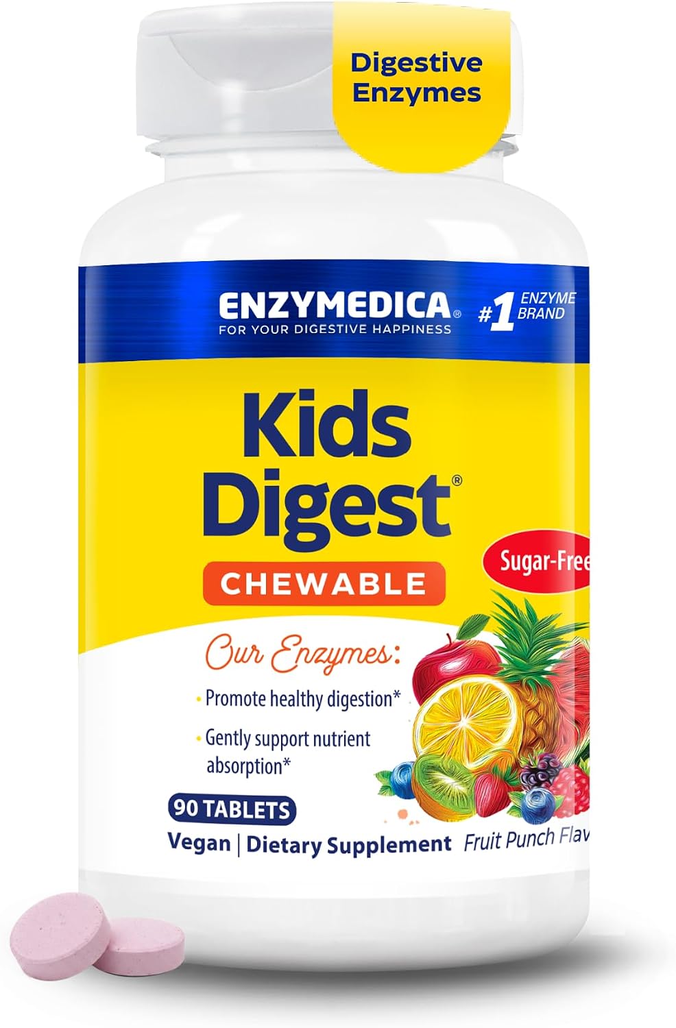 Enzymedica Kids Digest Chewable Digestive Enzyme Supplement - 90 Tablets