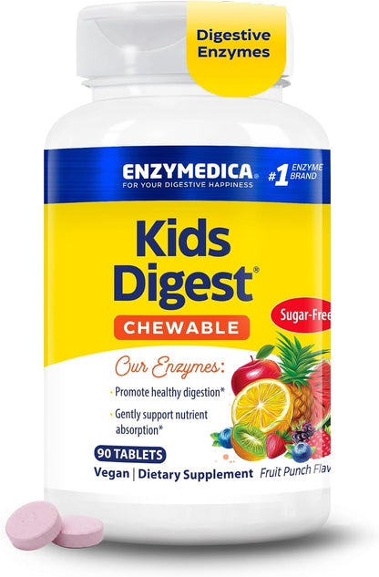 Enzymedica Kids Digest Chewable Digestive Enzyme Supplement - 90 Tablets