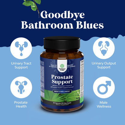 Herbal Prostate Supplement for Men - Potent Pygeum and Saw Palmetto Extract for Urinary Tract Support - Prostate Health Blend with Beta Sitosterol & Green Tea - Nighttime Comfort Support - 90 Count