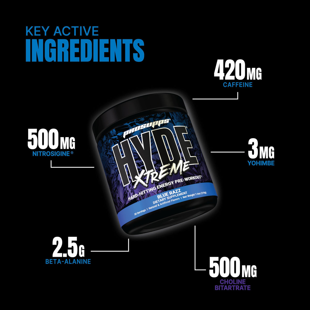 PROSUPPS Mr. Hyde Xtreme Pre-Workout Powder Energy Drink - Intense Sustained Energy