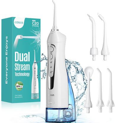 COSLUS ADA Accepted C20 Water Dental Flosser Pick, Professional Set Black