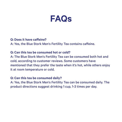 BlueStork Organic Fertility Tea for Men, Mint, 15 Sachets | Organic Fertility Supplements for Men - Green Tea, Maca Root, and Ginkgo Biloba - Male Reproductive Health