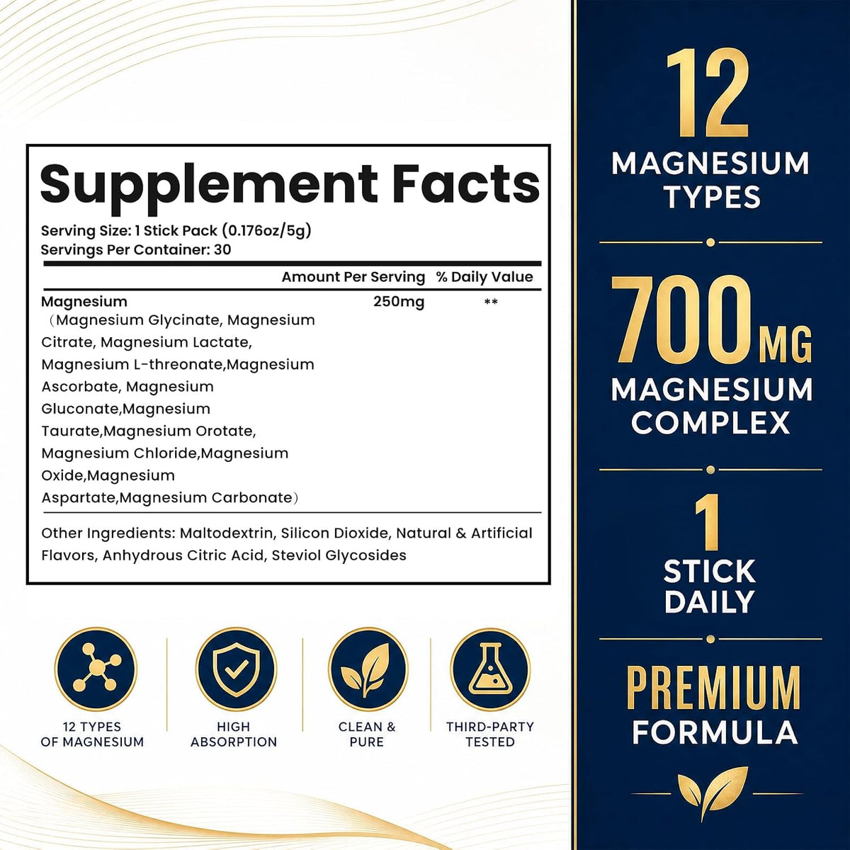 Magnesium Complex Powder Supplement with Glycinate, Citrate, Malate, Magnesium Complex with L-threonate for Muscle, Heart & Brain, Vegan (60 Servings) Lemon Raspberry