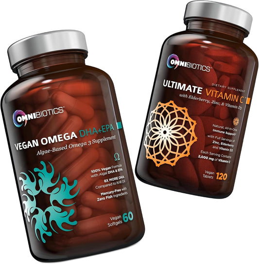 Vegan Omega 3 DHA EPA Supplement + Ultimate Vitamin C