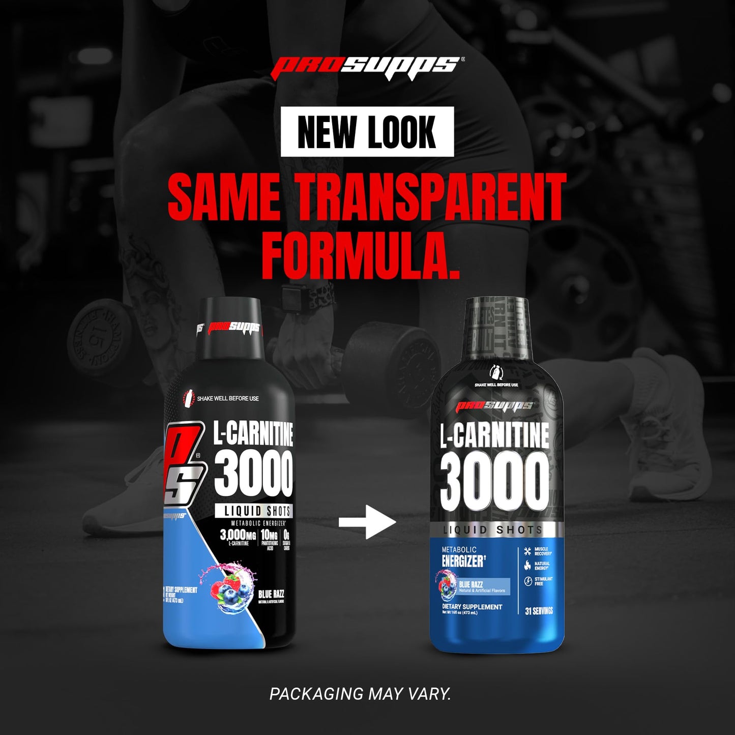 ProSupps L-Carnitine Liquid 3000, Stimulant-Free Liquid Shots for Men & Women - Clean Workout Drink for Energy, Performance & Muscle Recovery - No Sugar, No Carbs - 31 Servings, Berry