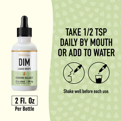 DIM Supplement Liquid Drops 100mg for Estrogen Balance for Women & Men | Hormone Balance