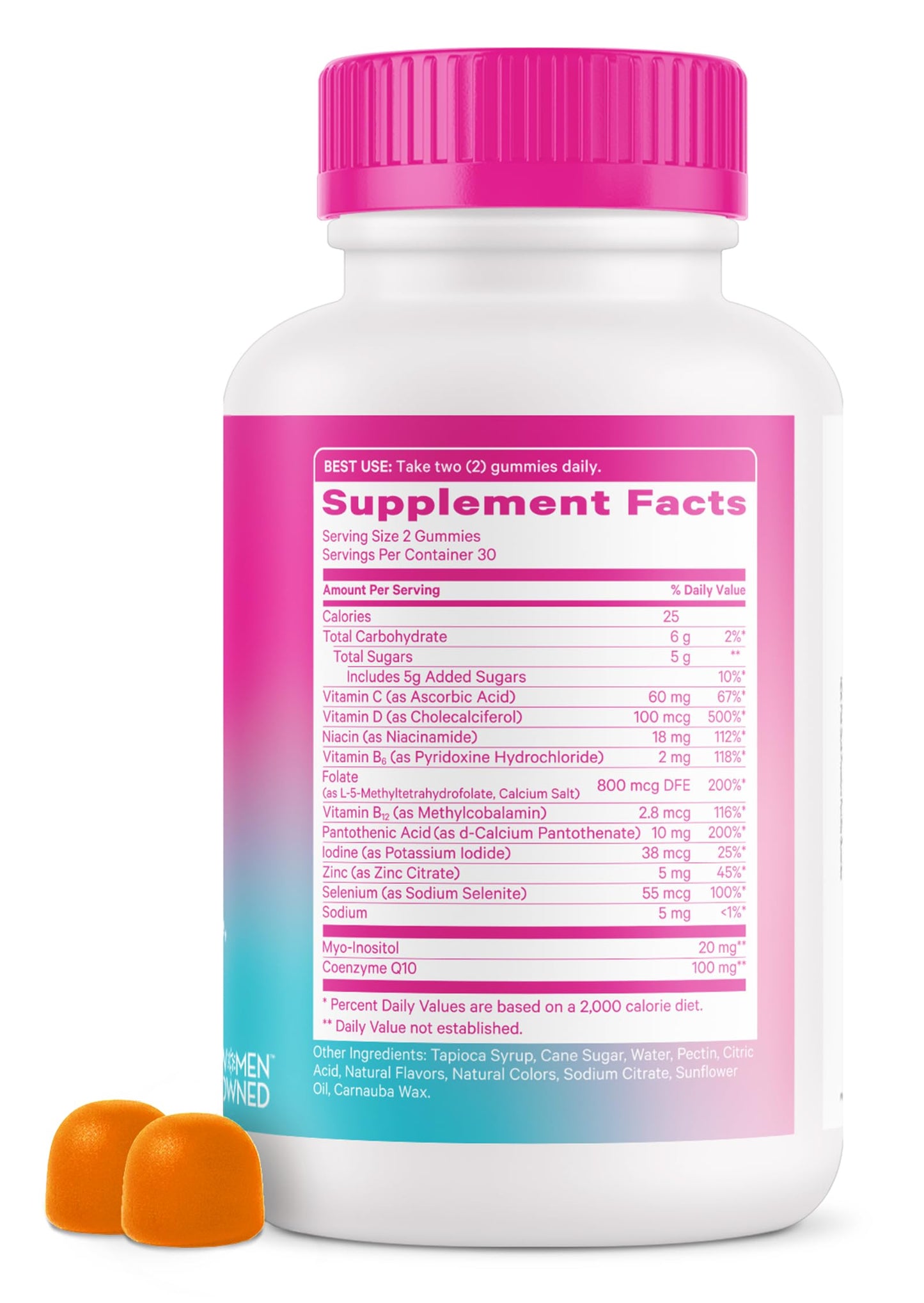 Pink Stork Fertility Gummies for Women, 60 Count | CoQ10, Myo-Inositol, Methylated Folate, Hormone Balance Support, OBGYN-Formulated