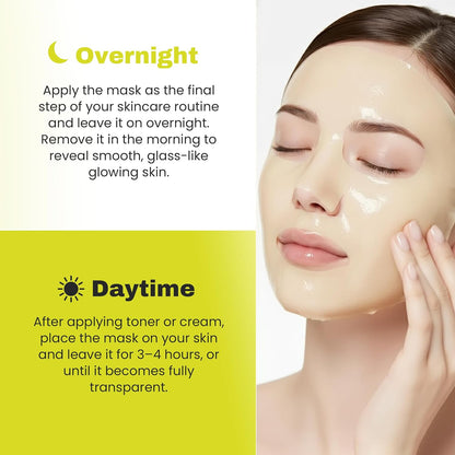 Kojic Acid Turmeric Face Mask — 36-in-1 Kojic Acid Overnight Mask(34ml x 5) | Non-Sticky, Lightweight Kojic Acid Face Mask for Glass Glow Skin, Hydration, Moisture Barrier Support, Improved Skin Texture