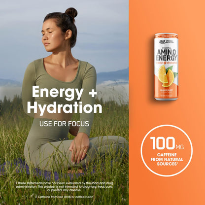 Optimum Nutrition Amino Energy Sparkling Hydration Drink, Electrolytes, Caffeine, Amino