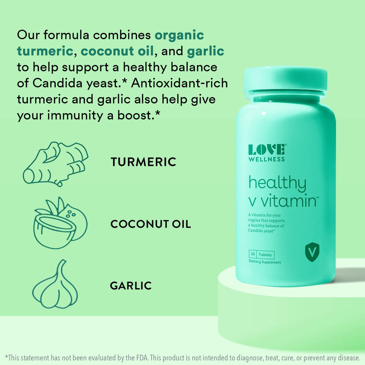 Love Wellness Women's Vaginal Health Supplement, Healthy V Vitamin | Maintains pH Balance, Gut Health