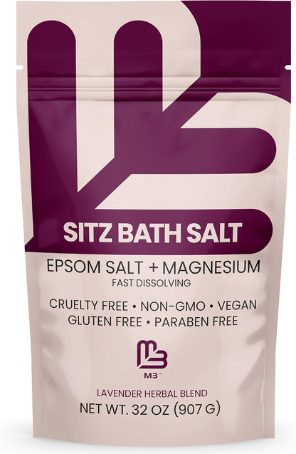 M3 Sitz Bath Soak for Postpartum & Hemorrhoid Care with Magnesium, 32 oz