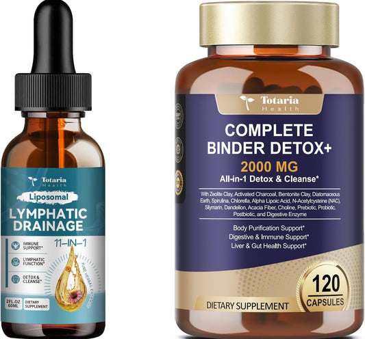 Totaria 2000MG All-in-1 Detox Binder + Lymphatic Drainage Drops