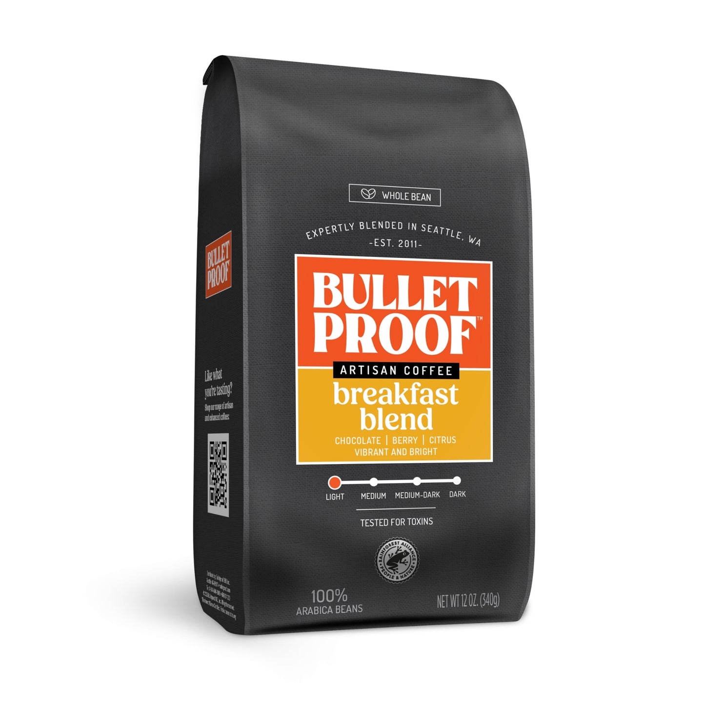 Bulletproof Original Medium Roast Whole Bean Coffee, 12 Ounces, Clean Coffee Tested for Toxins